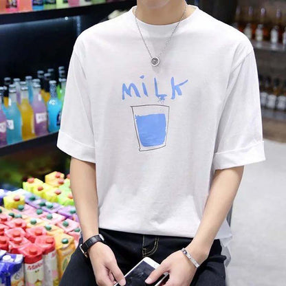 Summer Student Men's and Women's Trend Simple Loose Short-sleeved T-shirt