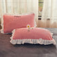 Two-piece Coral Velvet Pillow Cover Winter Thick Soft Pillow Core Liner Cover Bedding