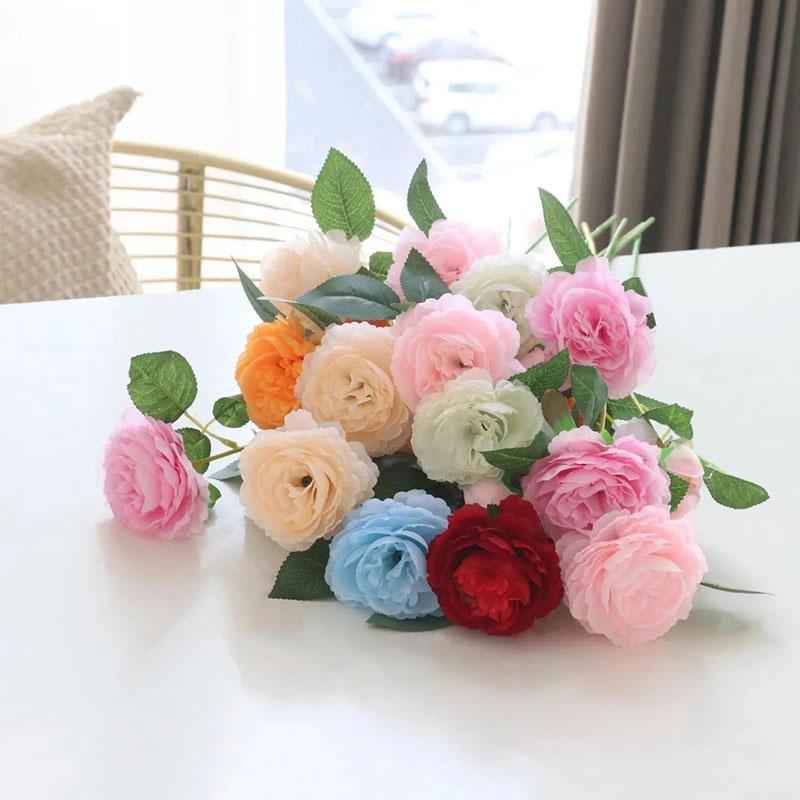 Simulation Peony Rose Bouquet Wedding Home Living Room Decoration Tea Table Fake Flower Silk Flower Flower Arrangement