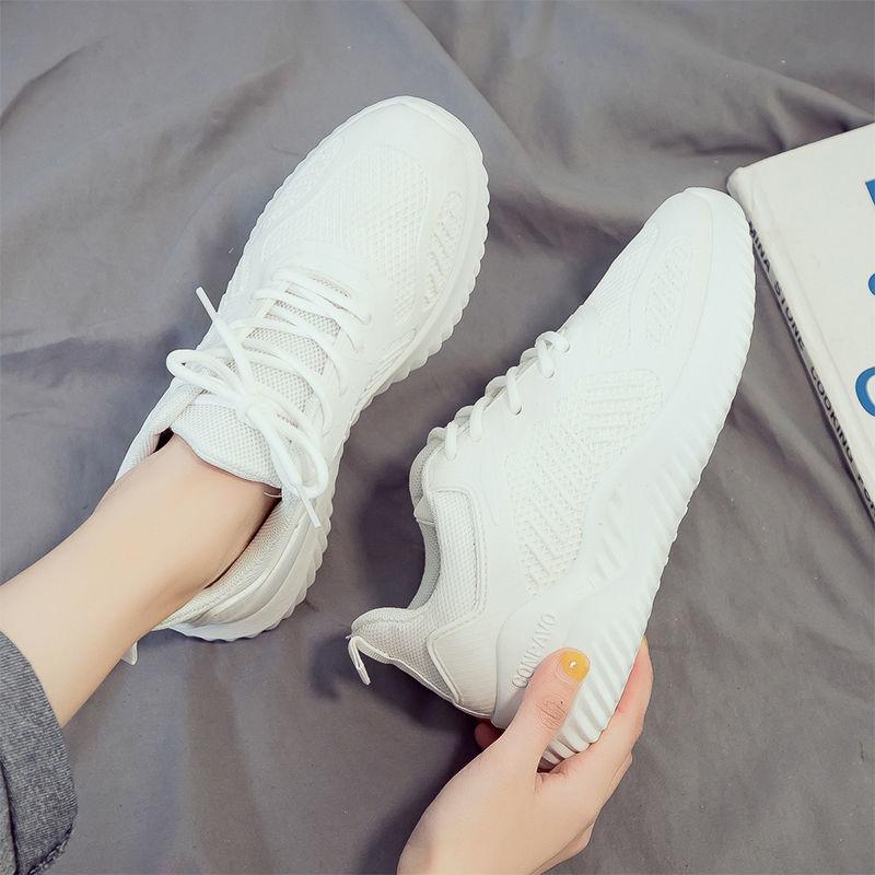 Spring White Shoes Female Students Running Breathable Comfortable Mesh Shoes All-match Casual Sports Shoes