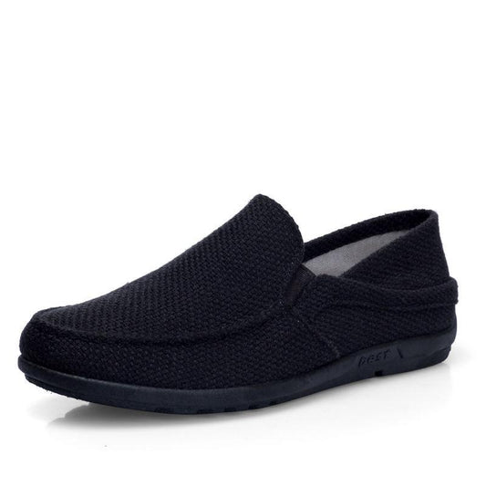 New Style Loafers Young Men's Linen Breathable Soft-soled Canvas Casual Shoes