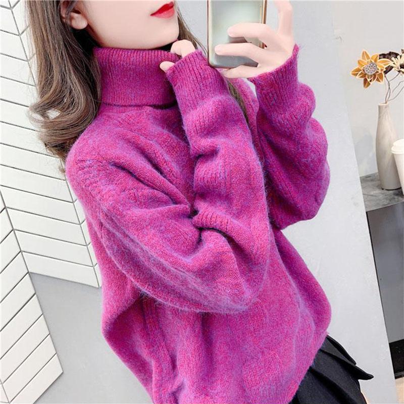 Turtleneck Sweater Autumn and Winter Casual Women's Wild Loose Bottoming Shirt Pullover Knit Top