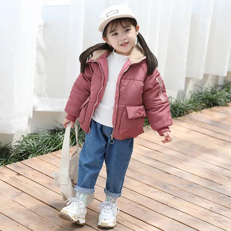 Girls' Winter Padded Jacket with Thick Warmth and Windproof Padded Jacket