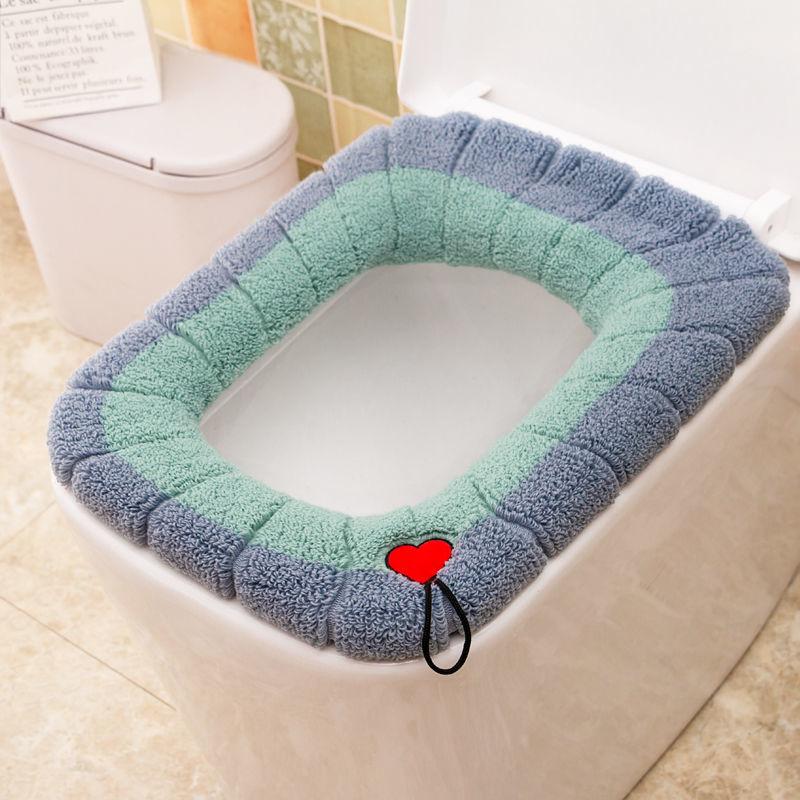 Extra-large Toilet Seat Household Toilet Seat Cushion Thickened Warmth Love Toilet Seat Cover Washable Toilet Seat Universal