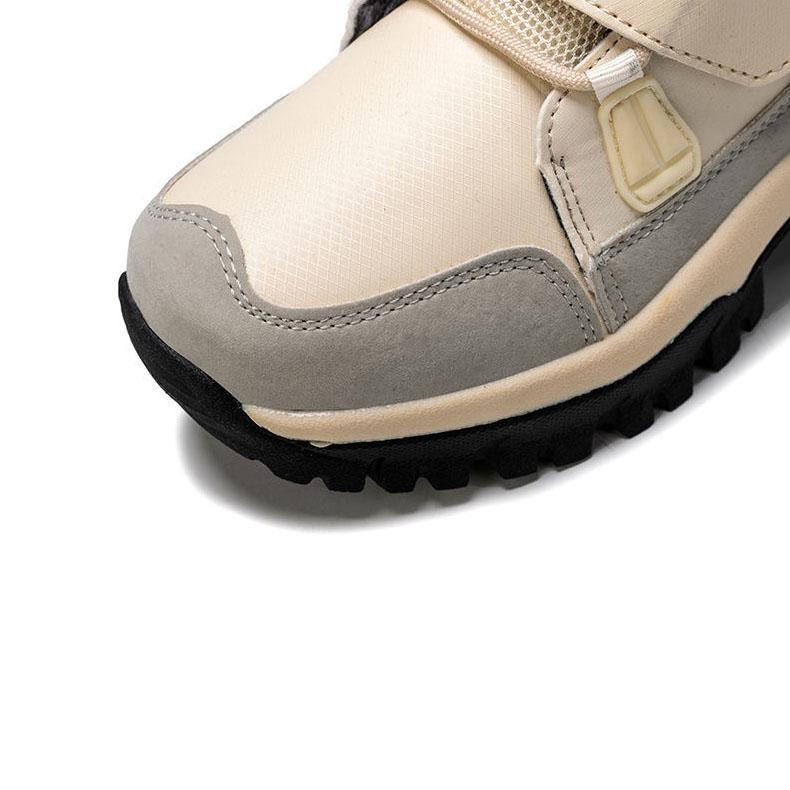 Warm Snow Boots Women's Winter Plush Thickened Leather Middle-top Boots Waterproof Anti-skid Outdoor Ski Cotton Shoes