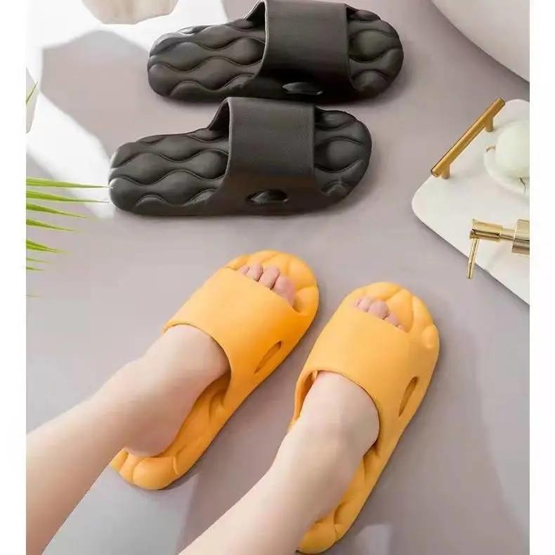 Slippery Sandals and Slippers for Men and Women Home Indoor Non-slip Mute Deodorant Guests Summer Slippers Bathroom Bath Couple Flip Flops