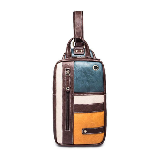 Chest Bag Men's Waterproof with Headphone Hole Messenger Bag Outdoor Sports Single Shoulder Bag