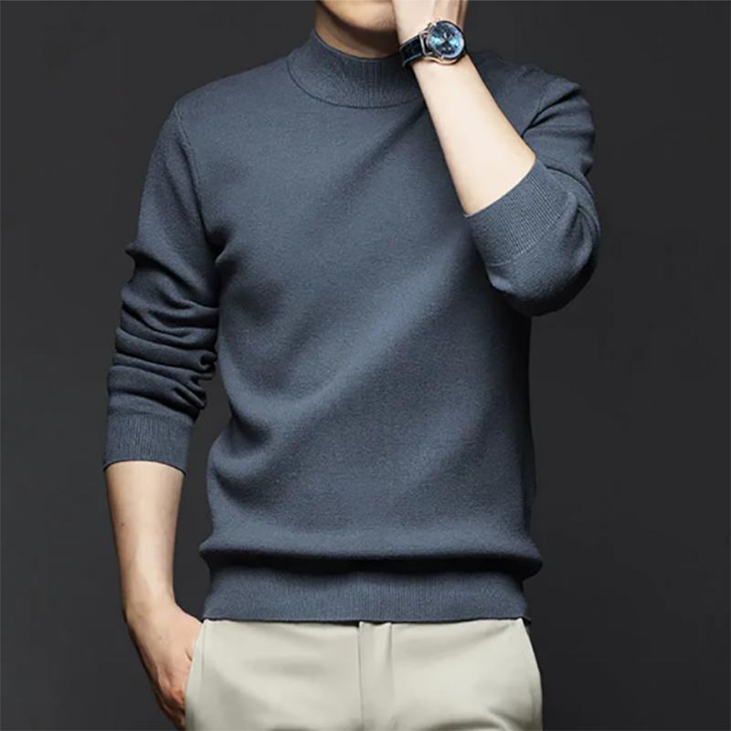Casual Bottoming Knitwear Sweatshirts Autumn Men's Sweater Warmth Korean Version of Knitwear Long-sleeved Solid Color Top