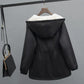 Parker Plus Velvet Thick Coat Women All-match Casual Casual Short Hooded Waist Loose Windbreaker Women Warm and Comfortable