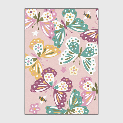 Fashion Modern Carpet Cute Butterfly Sweet Princess Room Bedroom Carpet Living Room Bedside Carpet Doormat