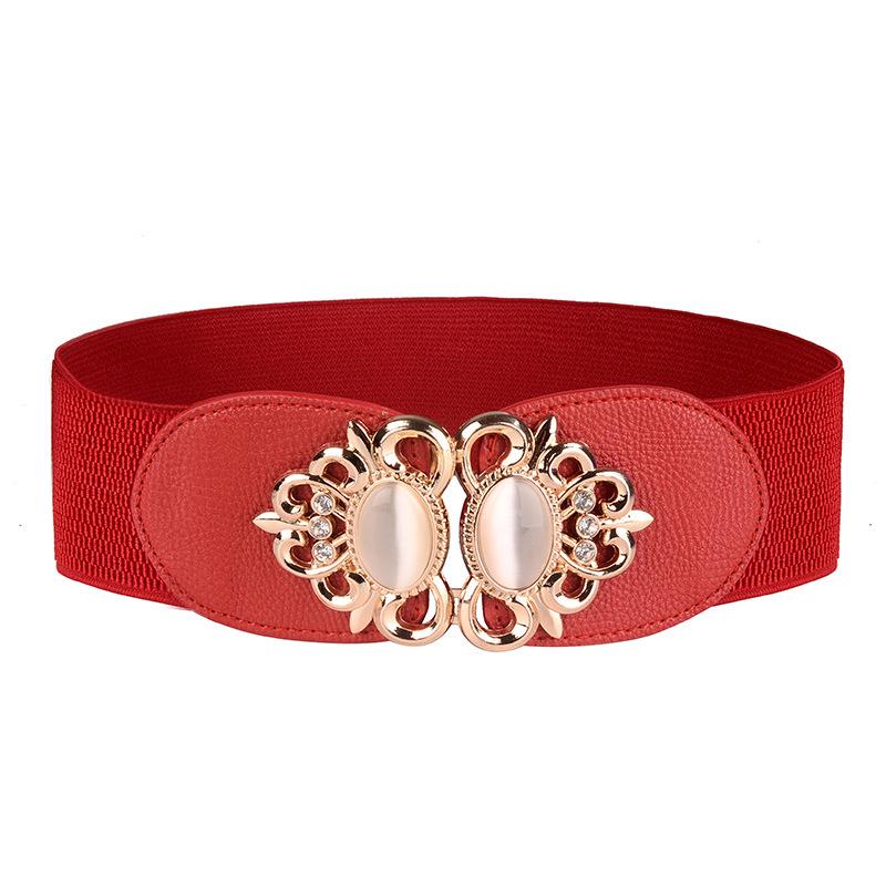 Women's Court Vintage Belt Gemstone Embroidered Diamond Women's Elastic Band Girdle
