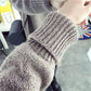 Winter Sweater Dress Women Casual Mid-length Raglan Sleeves Turtleneck Knit Pullovers Women