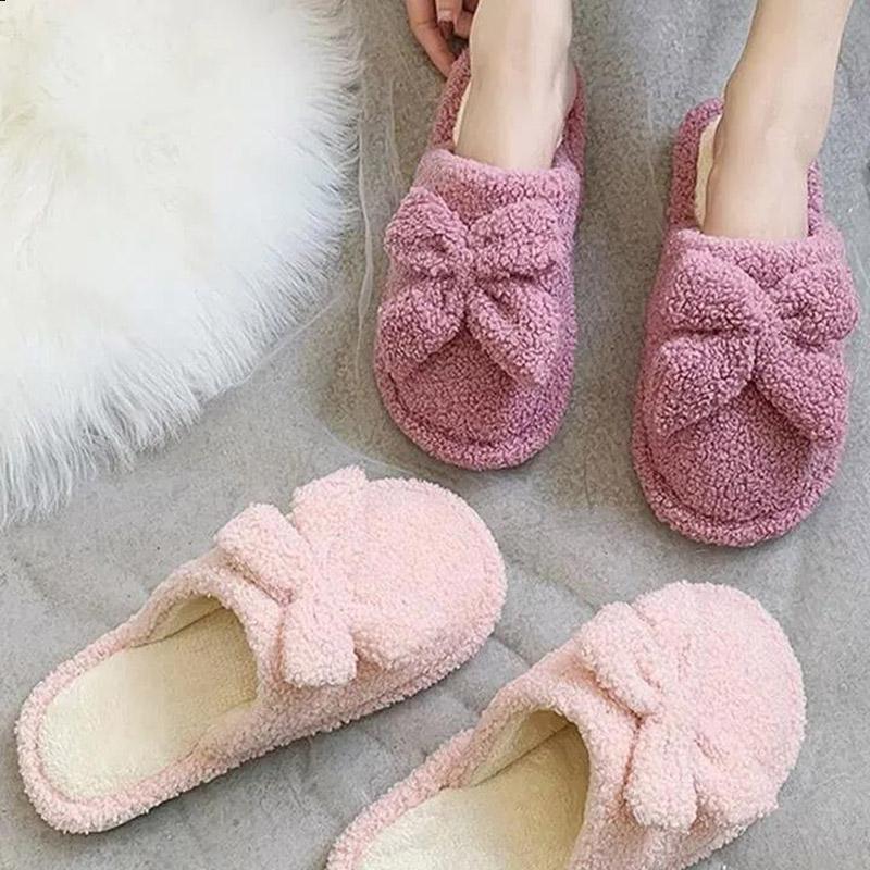 Cotton Slippers Men and Women Autumn and Winter Indoor Couple Cute Slippers Warm Wool Slippers