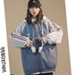 Spring and Autumn Loose All-match Sports Cardigan Hooded Baseball Uniform Sweater Women Jacket