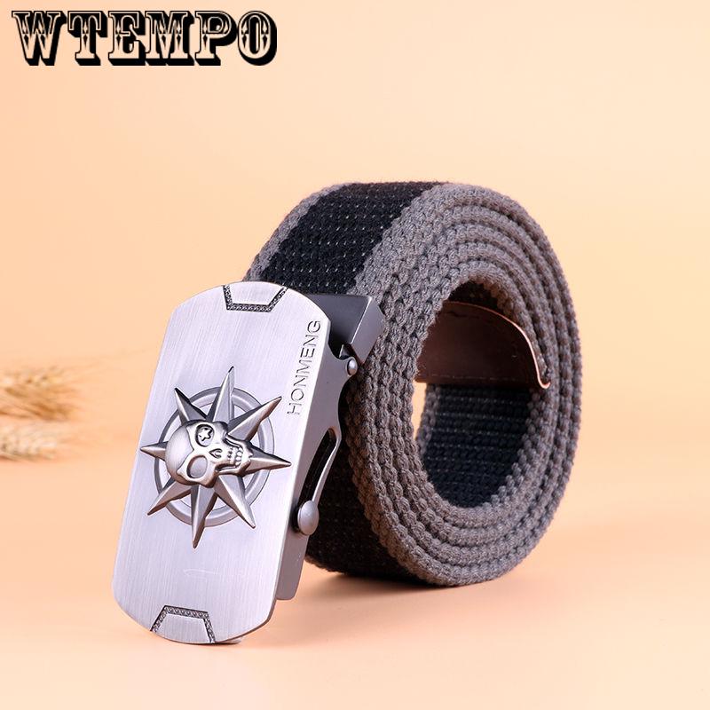 High Quality Canvas Belt Men And Women Jeans Belt Casual Strap Colors Long Metal Buckle Belts