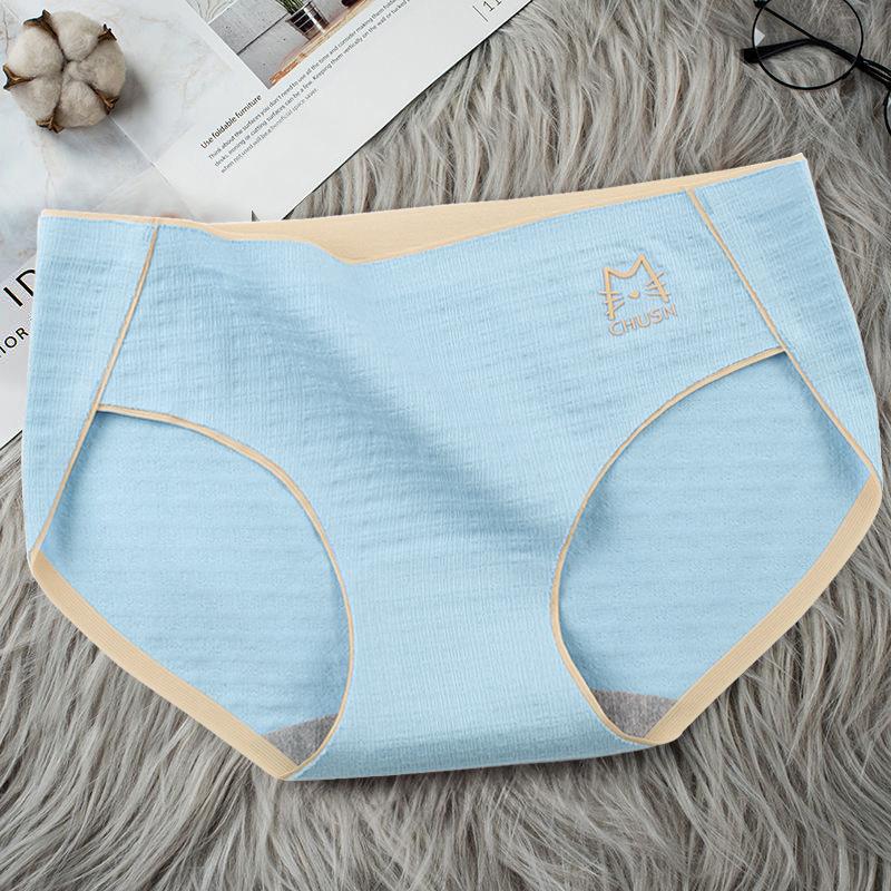 6Pcs/Set Solid Color Briefs Women's Large Size Panties Cotton Soft Breathable High Quality Underpants