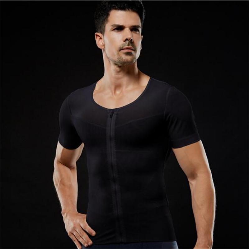 Men Sports Vest Slimming Zipper Corset Neoprene Gym Fitness Sportswear Trainer Vest  Lose Weight