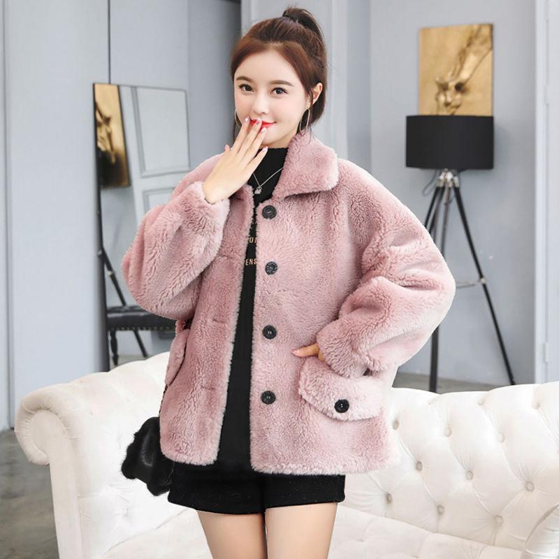 Lamb Plush Jacket Autumn and Winter Women's Fur One Thick Warm Jacket Women Loose Short Top