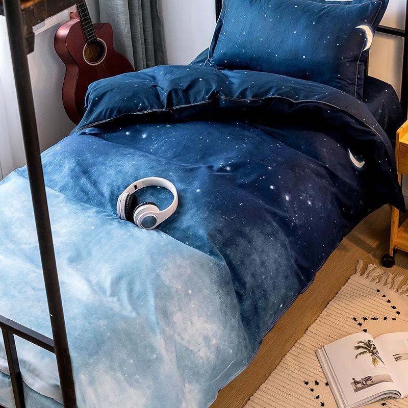 Simple Single Bed Three-piece Quilt Cover Pillowcase Bed Sheet Set Student Dormitory Bedding