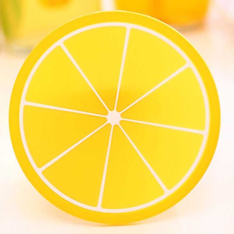 3pcs/5pcs/7pcs Simple Creative Coaster Colorful Jelly Color Fruit Shape Anti-scalding Non-slip Silicone Heat Insulation Pad Water Coaster