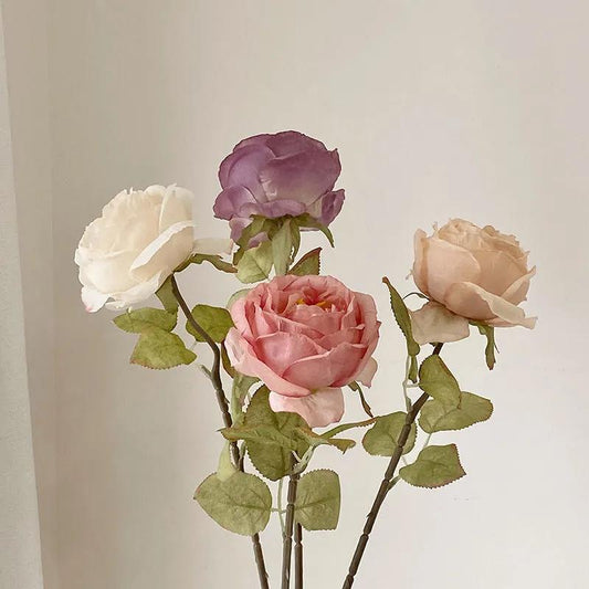 Coke Edge Imitation Dried Flower Rose Flower Korean Light Luxury Decoration Decoration Dining Room Fake Flower Simulation Flower Home Bouquet