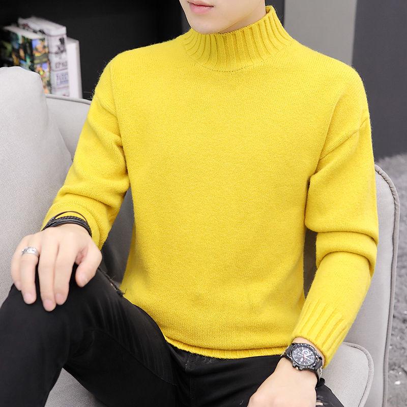 Autumn Winter Sweater Men 2019 Casual Pullover Men Long Sleeve Solid Knitted Men Sweaters
