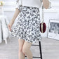 Bohemian Print Summer Skirts Womens Ruffle Floral Short Skirt High Waist Chiffon Beach Mini Skirt
