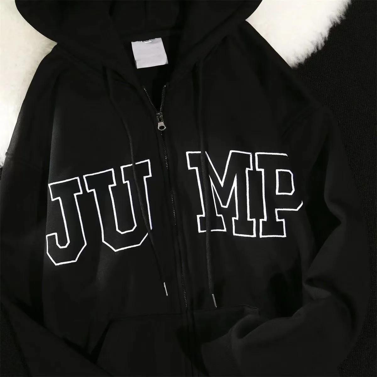 Women's Retro Oversize Hooded Sweater Autumn and Winter Korean Loose Plus Velvet Thick Coat Top Casual Loose Zipper Cardigan Jacket