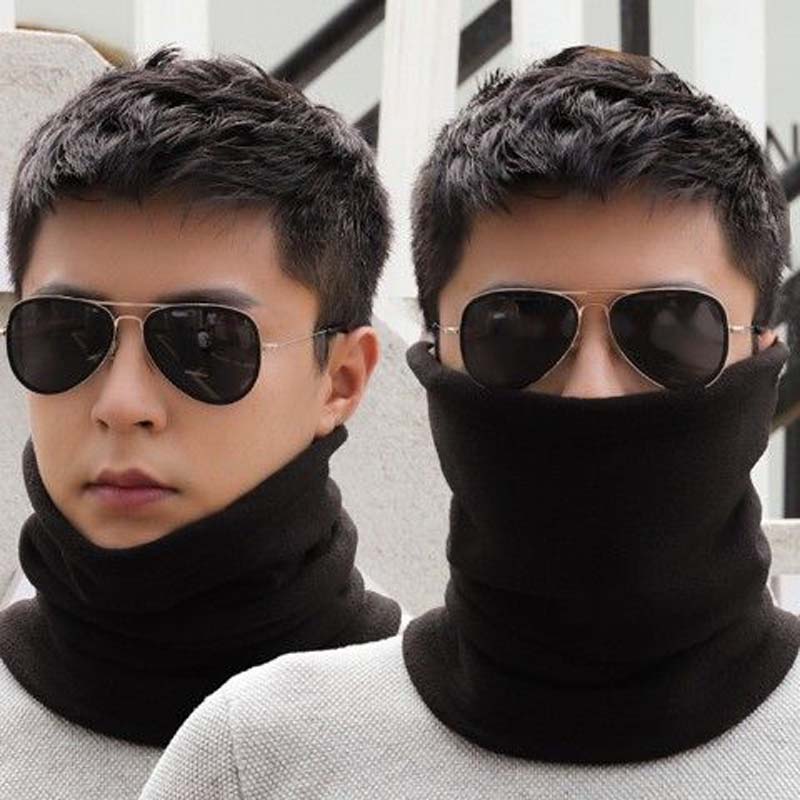 Men's Scarf Warm In Winter All-match Fleece Thickened Winter Riding Windproof and Warm