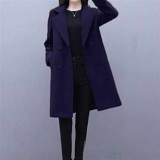 Wool Coat Jacket Women Long Sleeve Outwear Long Jacket Casual Autumn Winter Overcoat Woolen Coat