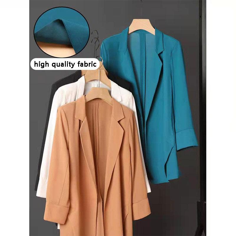 Women's Summer Thin Suit Jacket High-end Design Suit Sunscreen Top Mid-length Air-conditioning Cardigan Loose Sunscreen