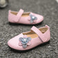 Girl's Knitted Flowers Soft Soled Breathable Single Shoes Little Girls' Non Slip Solid Color Light Princess Shoes