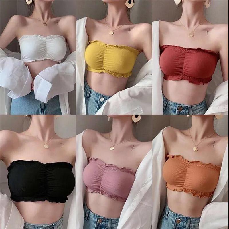 Korean Version of The Anti-glare Beauty Back Invisible Strapless Tube Top Wrap Chest No Steel Ring Underwear Bra