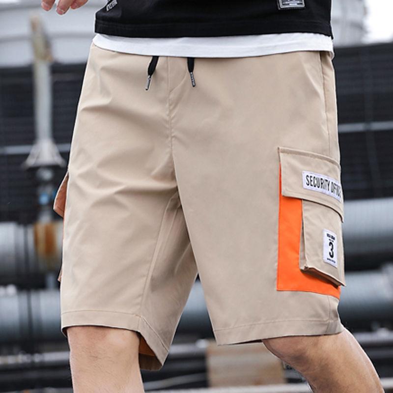 Men's Shorts Overalls Summer Sports and Leisure Fashion Five-point Pants Big Pants 5 Points Loose and Quick-drying Multi-pocket