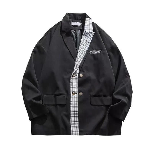 Thin Men's Casual Suits Loose Ruffian Handsome Single-piece Casual Slim Tops Single-piece Long-sleeved Warm Jackets Men's Short Jackets