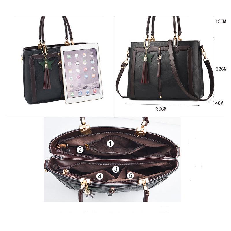European and American Shoulder Handbag Trendy wild Patent leather bag Genuine Leather Woman bag