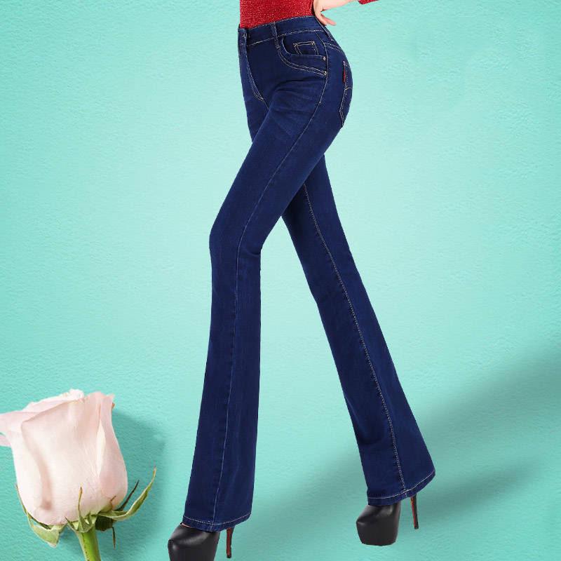 Women's Jeans High Waist Denim Flare Pants Street Vintage Ladies Flared Trousers Bell Bottom Jeans