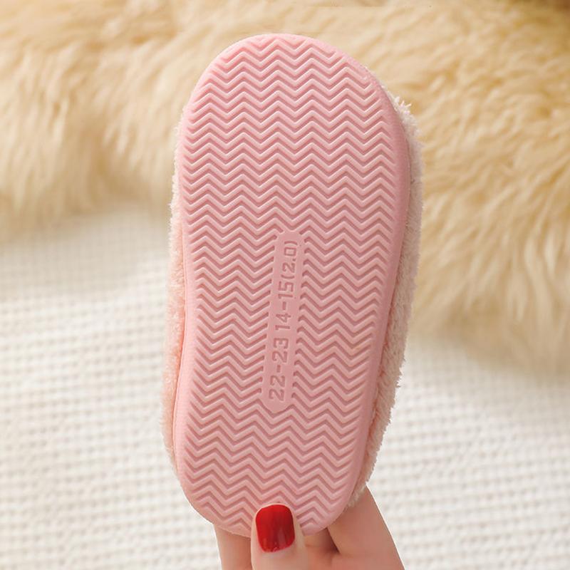 Winter Children's Cotton Slippers Indoor Non-slip Home Slippers Warm Plush Baby Slippers