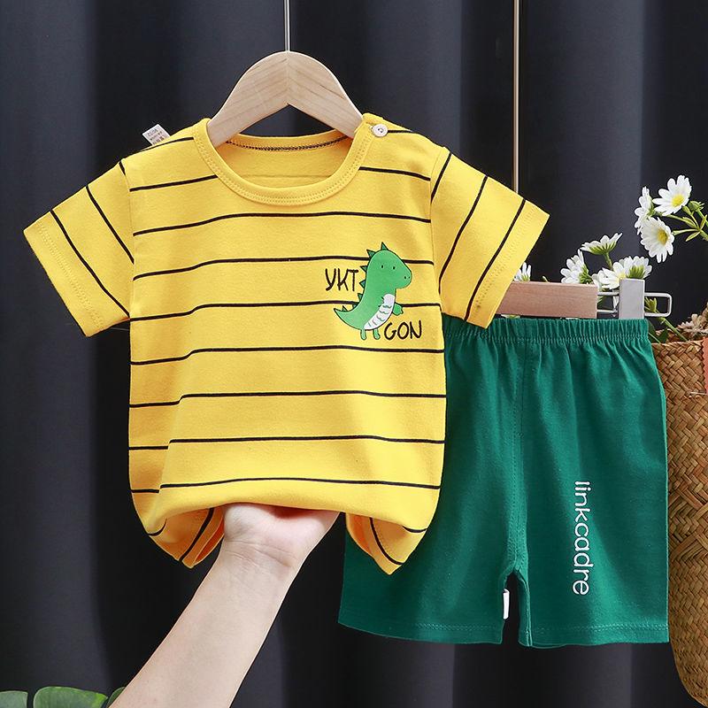 Children's Short-sleeved Suit Cotton Baby T-shirt Boys Summer Children's Clothing Girls Shorts Baby Clothes Summer Clothing