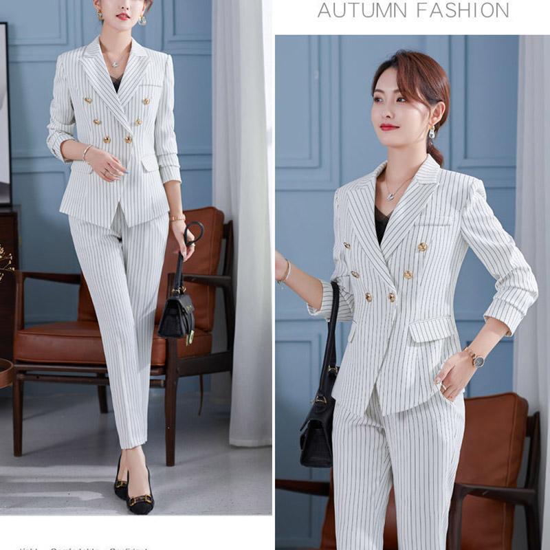 Spring and Autumn Suit Two-piece Suit Temperament Business Wear Fashion Casual Work Wear Formal Jacket Women