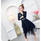 High Cold Irregular Suit Skirt Waist Was Thin Double-breasted Mesh Gauze Jacket Dress