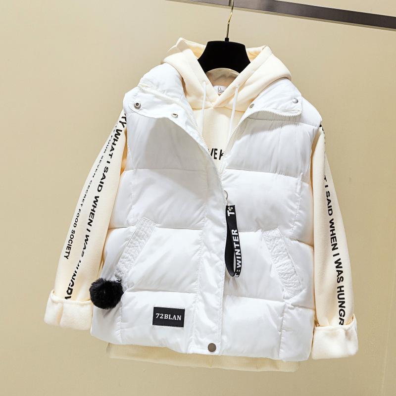 Women's Loose and Thick Short Waistcoat Warm Vest Down Coat Coat Cotton Vest