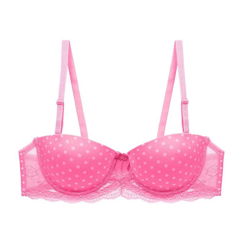Sexy Surface Wave Point Skin-friendly Breathable Gathered Anti-sagging Bra Half Cup Women's Underwear Bra