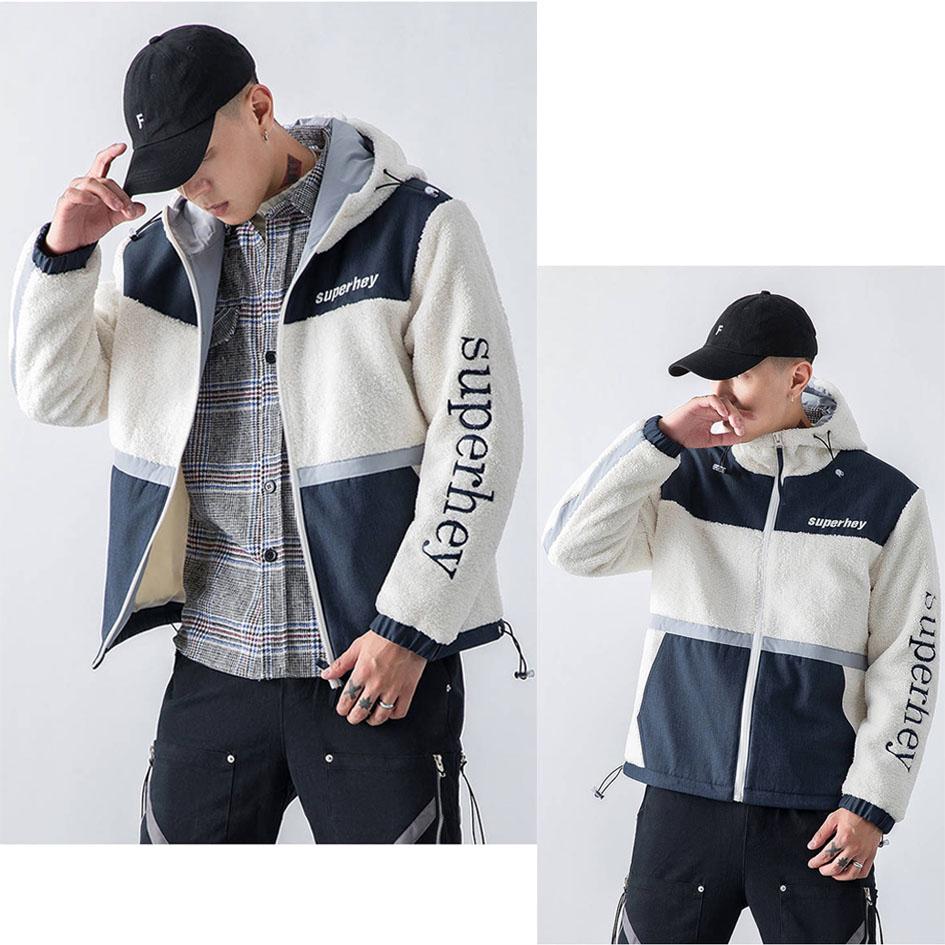 Winter Blue Jacket Men Warm Coat Cashmere Overcoat Windbreaker High Quality Fleece Cotton-Padded