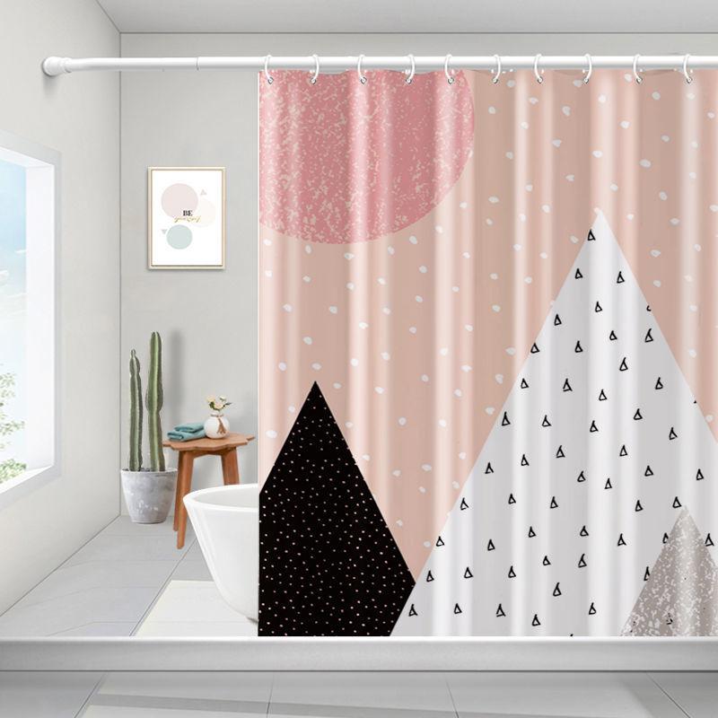 Shower Curtain Free Perforated Waterproof Cloth Toilet Wet and Dry Separation Curtain Partition Mold-proof Bathroom Shower Curtain