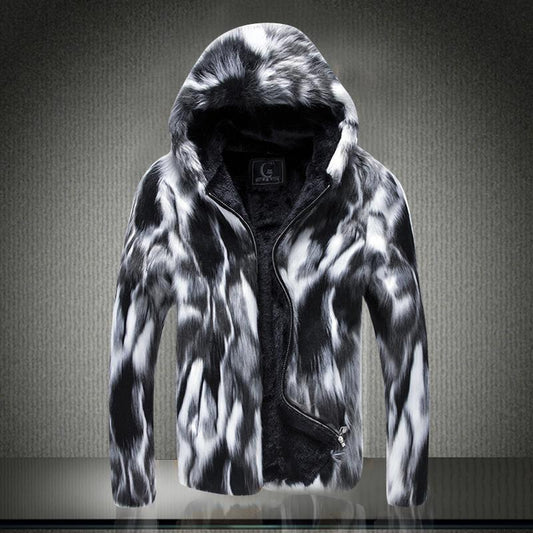 Winter Imitation Mink Plush Men's Coat Fashion Short Fur Coat
