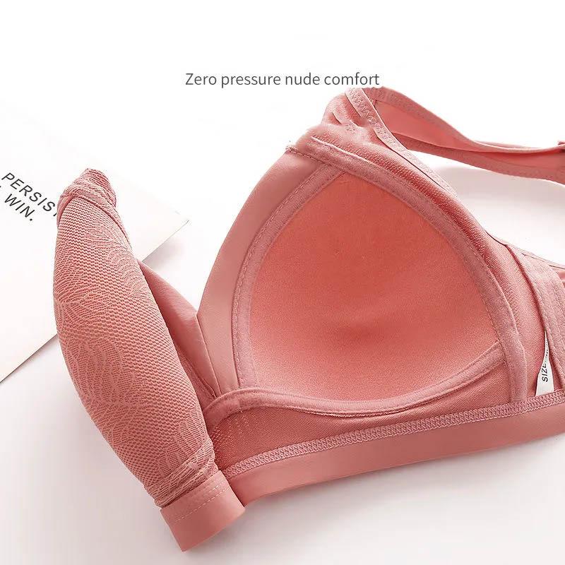Women's Bra Large Size Breathable Anti-sagging Vest Side Gathering No Steel Rings Receiving Side Breast Lifting Adjustable Bra