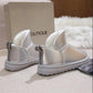 Snow Boots Women's Fur One Autumn and Winter Leather Waterproof Plus Velvet Thick Cotton Shoes Short Boots