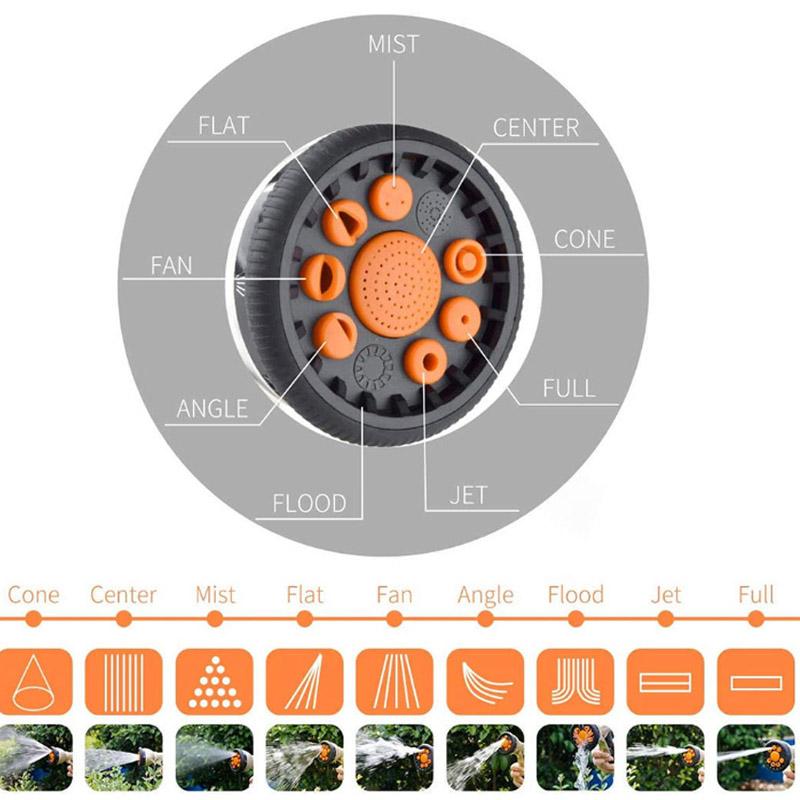Multifunctional Car Wash Water Gun 9 Functions for Watering The Garden Forest Spraying Zinc Alloy High Pressure Water Gun Head Car Washing Supplies