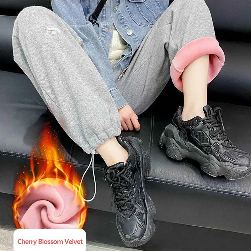 Autumn and Winter Plus Velvet Thick Sports Pants Women's Loose and Thin Wide-leg Straight Pants Gray Leggings Outer Wear Casual Sweatpants